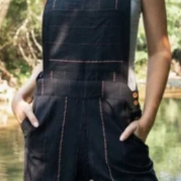 LIZ ALIG Handwoven Cotton Overalls in Dark Navy - Picture 5 of 13